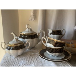 Serviciu de ceai 6 persoane - Bolero Noir - Nr catalog 1522 (Set Servicii Portelan de cafea)
