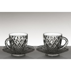 Set of 2 crystal cup and saucers for coffee Madison Collection