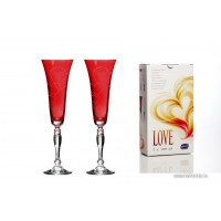 Crystallite champagne set for 2 - Love Red - Catalog no 3174