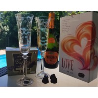 Crystallite champagne for 2 - Love Mat - Catalog no 3091