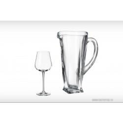 Set pahare vin rosu si carafa Bohemia cristalit - Ardent - Nr catalog 2777 (Pahare cu sticla)