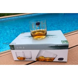 Set 6 pahare whisky Bohemia cristalin -Uma Gold Geometric - Nr. catalog 3404