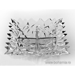 Bol compartimentat 28 cm din cristal de Bohemia - Glacier - Nr catalog 1630 (Fructiere - Boluri - Platouri)