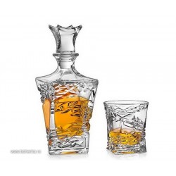 Set 6 pahare de whisky si sticla din cristal de Bohemia - Samurai - Nr catalog 3517