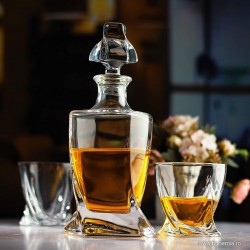 Set sticla si pahare pentru whisky Bohemia cristalit - Quadro