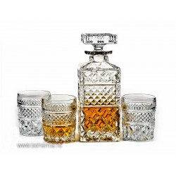 Set sticla si 6 pahare de whisky din cristal de Bohemia - Madison - Nr. catalog 392