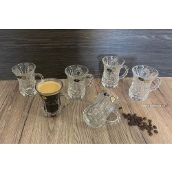 Set 6 cesti de cafea din cristal de Bohemia- Colectia Thea - Nr catalog 3882