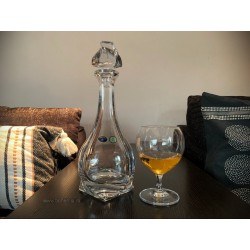  Set sticla si 6 pahare pentru coniac Bohemia - colectia Quadro - Nr catalog 3987
